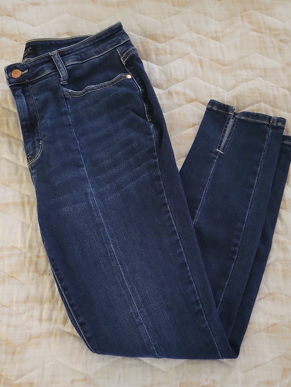 Judy Blue Split Seam Women's Dark Blue Stretch Slim Jeans